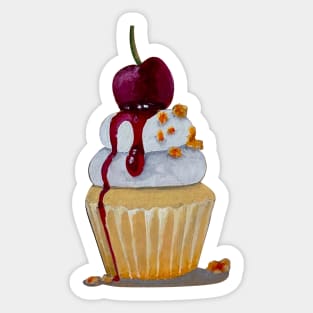 hand drawn cherry cupcake Sticker